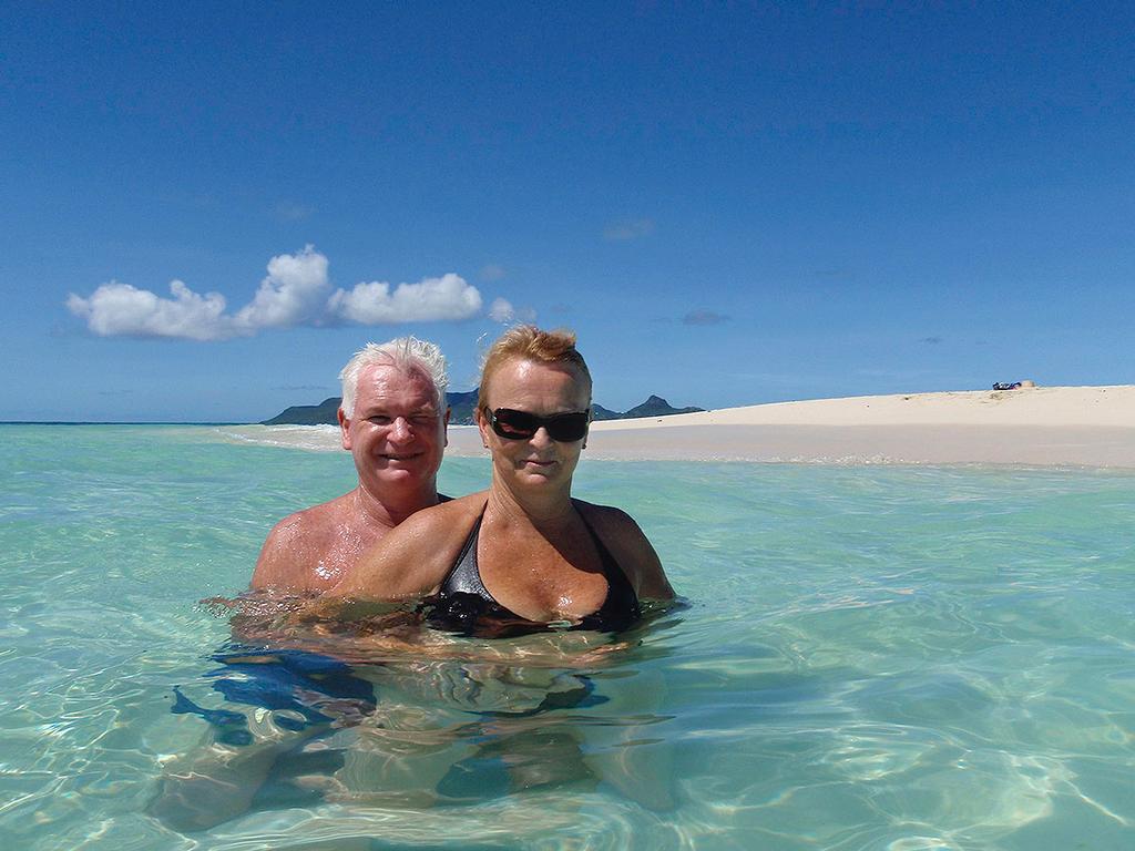 Ian and Andrea at Tobago Cays - that's a spot to remember and recommend. © Ian & Andrea Treleaven